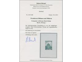 1939, Landesmuseum und Turm Brünn 1,20K., dunkelgraugrün, Einzelabzug in von der endgültigen Ausgabe etwas abweichendem Forma