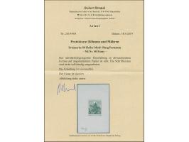 1939, Burg Pernstein 80H. schwärzlichgraugrün, Einzelabzug in abweichendem Format, die Schriftleisten sind nicht vollständig 