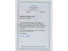 1940, Rotes Kreuz 1,20 K. blaugrün mit Zierfeld rechts, Farbprobedruck im Kleinbogenformat, sauber in Passepartout montiert, 