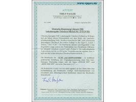 1941, Kasachische SSR 30 K. aus der linken oberen Bogenecke mit Aufdruckfehler "weiter Abstand zwischen Laisvi und Telsiai", 