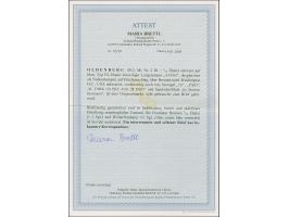 “ATENS”, blauer L1 auf allseits voll- bis breitrandiger 1/30 Th. auf blau, Type III auf Briefhülle mit weiterem Abschlag des 