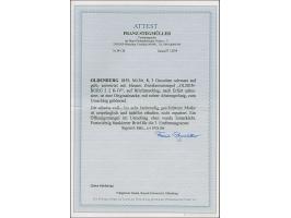 3 Sgr. auf gelb mit blauem DKr. “OLDENBURG 2.2." auf Briefkuvert der 3. Entfernungszone nach Erfurt mit Ausgabestempel. Der U