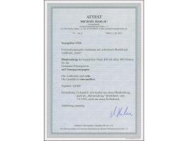 1920, Kontrollabzug der Aufdruckplatte III-b auf dünnem Maschinenpapier, im Unterrand mit handschriftlicher Angabe “Germania,