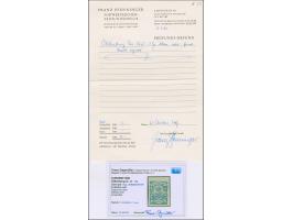 1 Gr. dunkelkobaltblau, allseits sehr breitrandig mit 4 mm Bogenrand oben, mit blauem Rahmenstempel “(F)RIESOYTHE 26…”, in ta