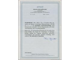 1 Gr. blau mit blauem Rahmenstempel “JEVER 23.3.” als tarifgerechte Einzelfrankatur auf geprägtem Zierbriefumschlag nach Hohe