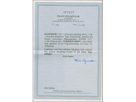 “FEDDERWARDEN” ovaler Postablagestempel klar auf Ganzsachenumschlag 1 Gr. &nbsp;dunkelrosa mit blauem Rahmenstempel “SANDE 23