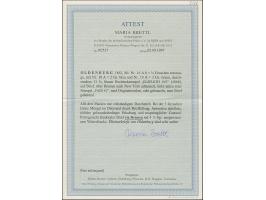 “ELSFLETH 19.3.(66)” blauer Rahmenstempel zweimal klar auf ½ Gr. rotorange, 2 Gr. blau und 3 Gr. braun als tarifgerechte Fran