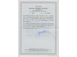 1900, Reichspost 5 M. ohne Nachmalung, farbfrisch und sehr gut gezähnt, sauber entwertet "HETTSTEDT 2.. 12.02". Einwandfrei. 