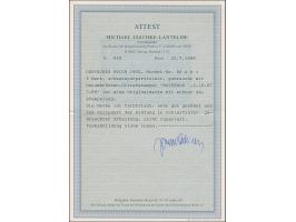 3 M. schwarzpurpurviolett, gez. 26:17, mit Firmen Lochung "EB" sauber entwertet "RATHENOW 2.10.07". Einwandfrei. Fotoattest J