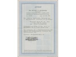 1 Mrd. auf 100 M. violettpurpur im Viererblock, senkrechten Dreierstreifen und Paar sowie Einzelmarke je mit Stempel “BERGZAB