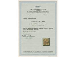 1921, Germania Aufdruck 1,60 M. 5 Pfg. dunkelbraun, matter Aufdruck, farbfrisch und gut gezähnt, sauber gestempelt. Fotoattes