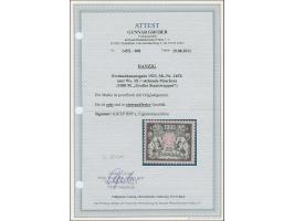 1923, Großes Staatswappen 1000 M. mit stehendem Wasserzeichen, postfrisch, tadellos, u.a. sign. Kniep BPP sowie Fotoattest Gr