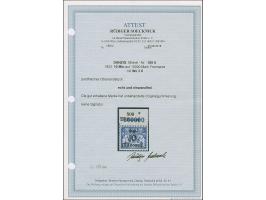 1923, Großes Staatswappen 10 Mio. auf 10000 Mark mit stehendem Wasserzeichen, Oberrandstück, postfrisch, tadellos, unsigniert