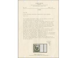 1920, Ludwig 20 Mark mit Aufdruck “SARRE”, rechtes Randstück von Aufdruckfeld 8, farbfrisch und meist gut gezähnt, sauber ung