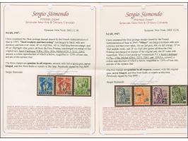 1947, Urdruck 10 C.-50 Fr. komplett, Mi.-Nr. 228-229 sowie 235 je mit in beiden Varianten, 2 F. ein Wert ungebraucht, sonst p