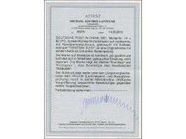 Handstempel 80 Pfg. mit klarem Stempel “TIENTSIN DP *a 9.2.01” auf Briefstück. Die farbfrische Marke ist in tadelloser Erhalt