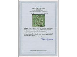 18 Kr. dunkelgrün, farbfrisch und allseits mit vollständiger Zähnung und klarem DKr. “CONST(ANZ) 4.OKT”, in tadelloser Erhalt