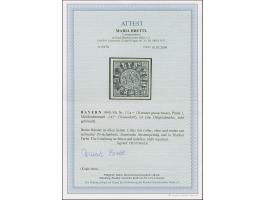 1849, 1 Kr. grauschwarz, Platte 1, farbfrisch und allseits breitrandig mit links voller, oben und rechts teilweiser Schnittli