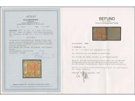 1850, 3 Pfg. rot, Platte III, Type 10, farbfrisch und allseits breitrandig, vom rechten Bogenrand stammend. Links und unten v