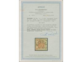 3 Pfg. braunrot, Platte III, Type 13, farbfrisch und allseits breitrandig, links vollständige und dreiseitig teilweise sichtb