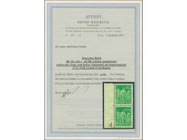 1922, Schnitter 40 M. dunkelgelblichgrün im senkrechten Randpaar mit Bogennummer, postfrisch und in tadelloser Erhaltung, uns