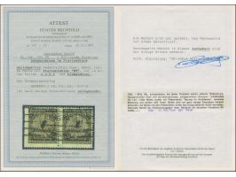 Korbdeckel 1 Mrd. M. schwarzbraun im Plattendruck im waagerechten Paar, linke Marke mit Plattenfehler “Sprung im Korbdeckel” 