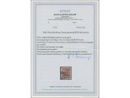 1946, Abschied 4 Pfg. lebhaftkarminbraun auf y-Papier, sauber gestempelt, in tadelloser Erhaltung, Fotoattest Kramp BPP (2012