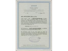 6 Pfg. grünlichschwarz in fast schwarzer Nuance (fetter Druck) mit Stempel “DRESDEN N25 3.11.45” auf Briefstück in tadelloser