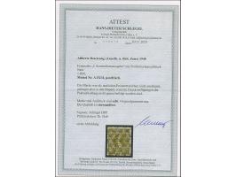 1 RM mit Netzaufdruck, postfrisch, einwandfrei. Signiert Dr. Dub und Schlegel BPP, Fotoattest H.-D. Schlegel BPP (2025)