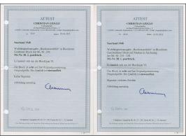 1948, Hochwasserhilfe-Blockpaar, einheitlich Type VI, postfrisch, tadellos, teil sign. sowie zwei Fotoatteste Geigle BPP (202