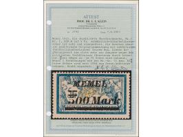 Nicht ausgegebene Marke: 1923, Freimarke 500 M. auf 5 Fr. schwärzlichblau/hellbraunocker, postfrisch, tadellos, ausgabetypisc