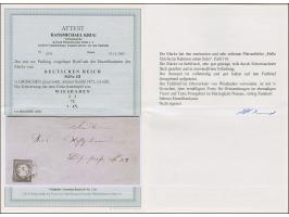 ¼ Gr. grauviolett mit Plattenfehler “helle Striche im Rahmen unten links” (Feld 141), mit klarem EKr. “WIESBADEN 2.2.72” als 