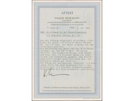 ½ Gr. orange, farbfrisch und gut gezähnt, als Zufrankatur auf Streifband ⅓ Gr. grün, mit EKr."WIESBADEN 20 6 71" nach Naunsta