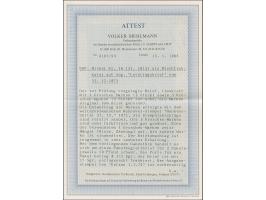 1 Gr. karmin, 2 Einzelwerte in unterschiedlichen Nuancen, davon eine fehlerhaft aufgeklebt (Portmonee-Marke), mit 3 Werten 5 