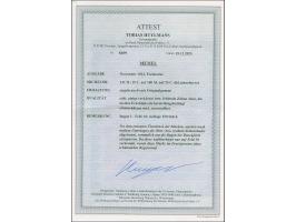 1923, 15 C. auf 100 M. auf 25 C. dunkelzinnoberrot, Type II, sauber ungebraucht, mit den für diese Type typischen verkürzten 