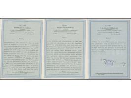 3 Sgr. auf gelb, waagerechter 6er-Streifen, 4er-Streifen mit breitem linken Bogenrand mit Reihenzähler "11", Paar und Einzelw