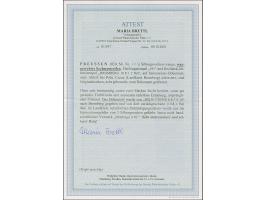 ½ Sgr.&nbsp; orange im waagerechten 6er-Streifen, farbfrisch, 2 Werte unten leicht berührt, sonst voll- bis breitrandig, mit 