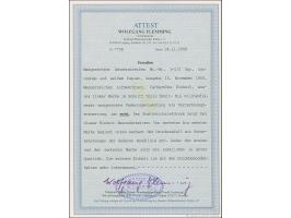 ½ Sgr. orange im waagerechten 10er-Streifen, die 4 rechten Werte mit Druckausfall in der unteren Randlinie, farbfrisch, der l