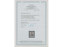 1919, Aufdrucktype II, violettblauer Aufdruck: Germania 15 Pfennig schwarzviolett, kopfstehender Aufdruck, farbfrisch und gut