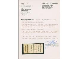 1918, Gebührenmarke 60 Pfennig schwarz, senkrechter Dreierstreifen, farbfrisch und gut gezähnt, sauber mit violettem Stempel 