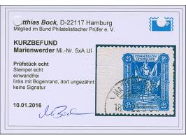 1920, 1. Mailänder Ausgabe 25 Pfennig dunkelultramarin, linkes Seitenrandstück, links senkrecht ungezähnt, sauber gestempelt,