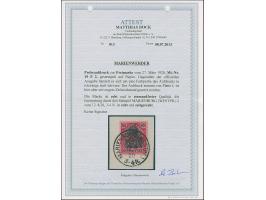 1920, Germania 80 Pfennig mit rotem Probeaufdruck im engen Zeilenabstand, farbfrisch und gut gezähnt, sauber mit EKr. “MARIEN