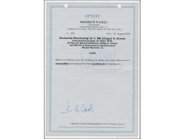 1918, Gültig 9. Armee, Germania 20 Pfennig hellblauviolett, Friedensdruck, linkes Seitenrandstück, farbfrisch und gut gezähnt