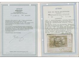 1920, Aufdruckausgabe im Hochoval 3 Mark mit kopfstehendem Aufdruck, farbfrisch und gut gezähnt, sauber mit Stempel “WARTENBU