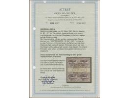 1921, Plebiscite 15 Pfennig grauviolett, Viererblock mit zwei senkrechten Zwischenstegpaaren, farbfrisch und gut gezähnt, sau