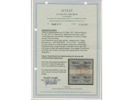 1921, Plebiscite 20 Pfennig kobaltblau, Viererblock mit zwei senkrechten Zwischenstegpaaren, farbfrisch und gut gezähnt, saub