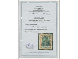 1920, Germania 25 Pfennig rotorange/schwarz auf gelbweiß, farbfrisch und gut gezähnt, sauber mit Stempel “OPPELN .20" entwert