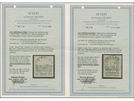 1921, Feldpostmarken graugrün, je farbfrisch und normal gezähnt, sauber mit Stempel auf Briefstück, tadellos, je Fotoattest G