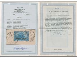 1920, Germania 2 Mark blau, 26:17 statt 25:17 Zähnungslöcher, farbfrisch und gut gezähnt, sauber mit Stempel “RUSS 16.10.20” 