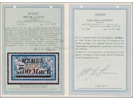 Nicht ausgegebene Marke: 1923, Freimarke 500 Mark auf 5 Francs schwärzlichblau/hellbraunocker, postfrisch, tadellos, ausgabet